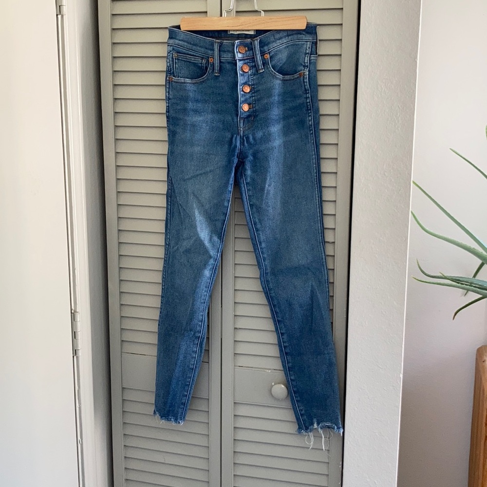 Madewell button fly high waisted ankle cut jeans